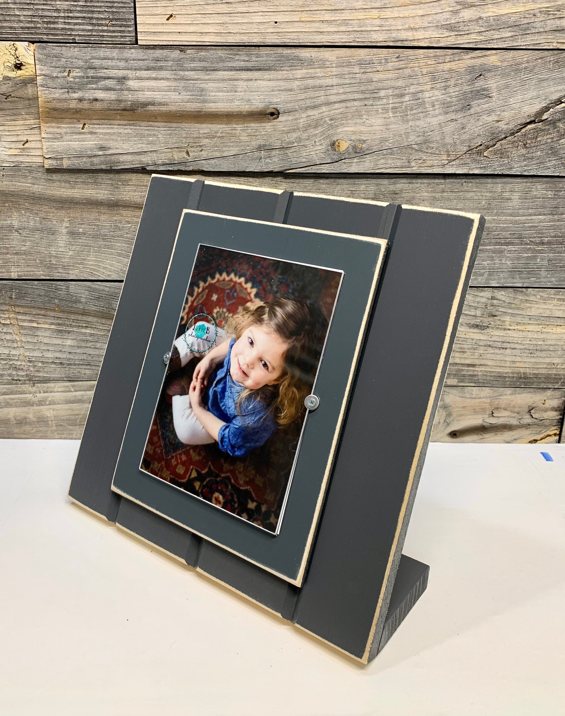 Stand up desktop picture frame holds 5x7 Vertical photo Etsy