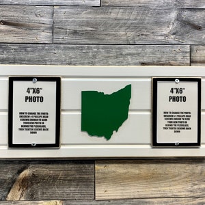 State picture frame holds 2 4&quot;x6&quot; photos CUSTOMIZABLE