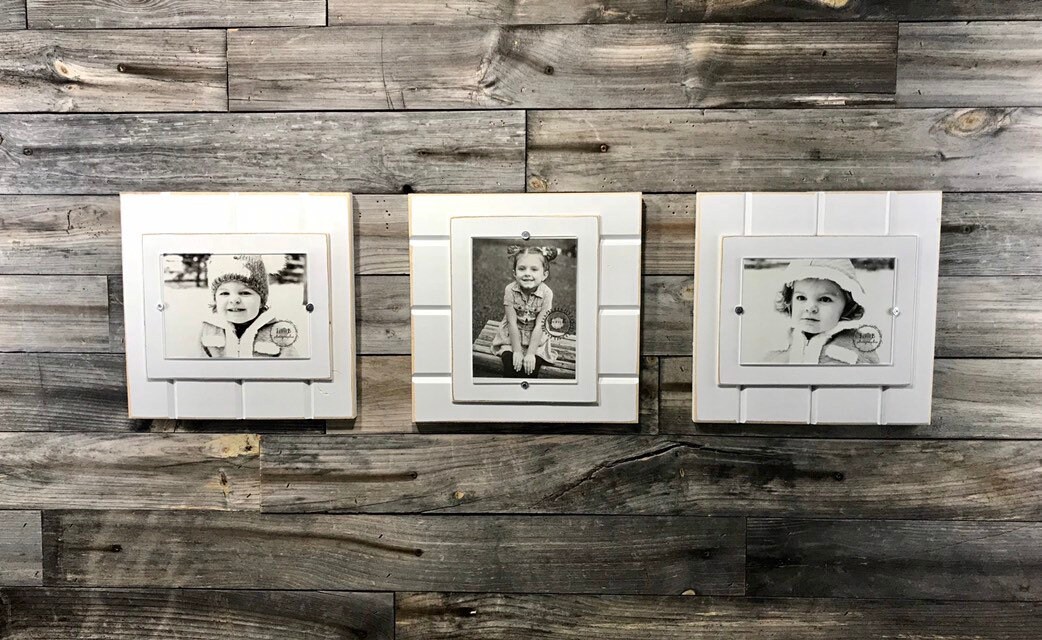 White frame collage SET OF 3 holds 5x7 Etsy
