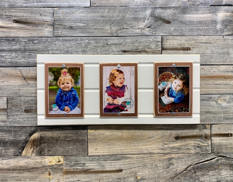 Distressed Wood Collage Picture Frame Triple 4x6 White and Etsy