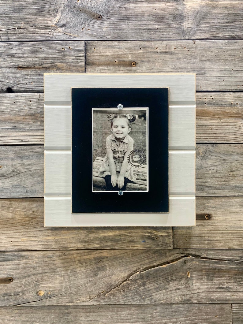 Black and white wood picture frame collage SET OF 3 holds 4x6 Etsy