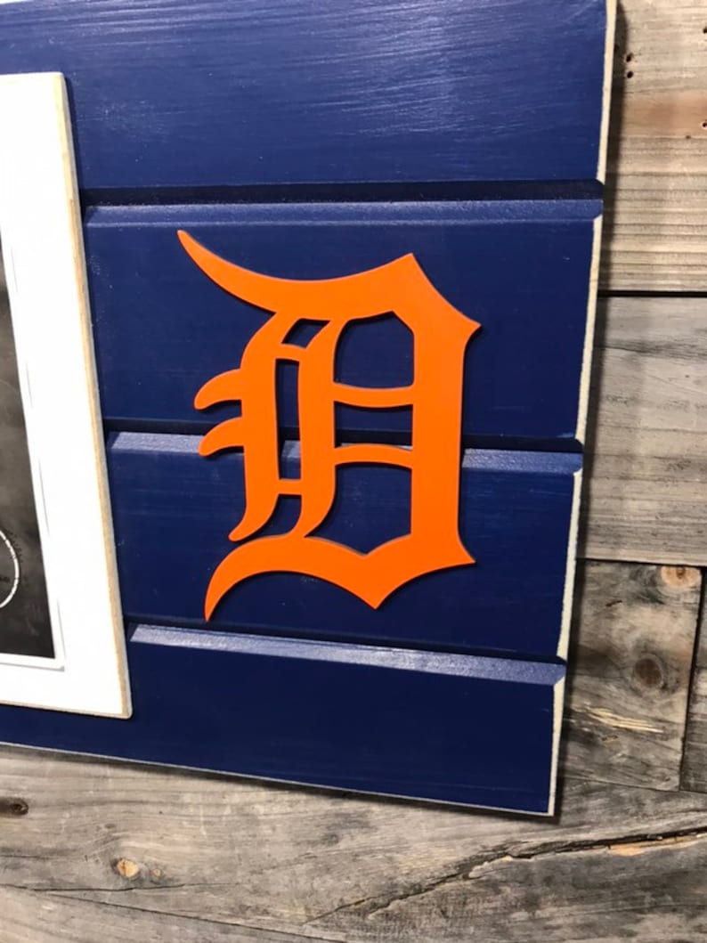 Detroit Tigers old english D picture frame holds | Etsy
