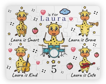 Personalized Giraffe Puzzle | Custom 30-Piece Toddler Jigsaw