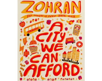 Zohran Mamdani NYC Mayor Poster, Progressive Democrats