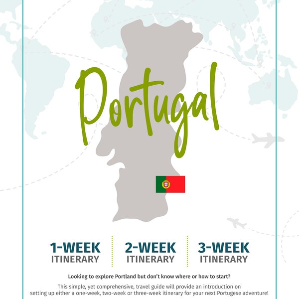 PORTUGAL Travel Guide/Planner (1-week, 2-week or 3-week Itineraries) - Digital Download PDF