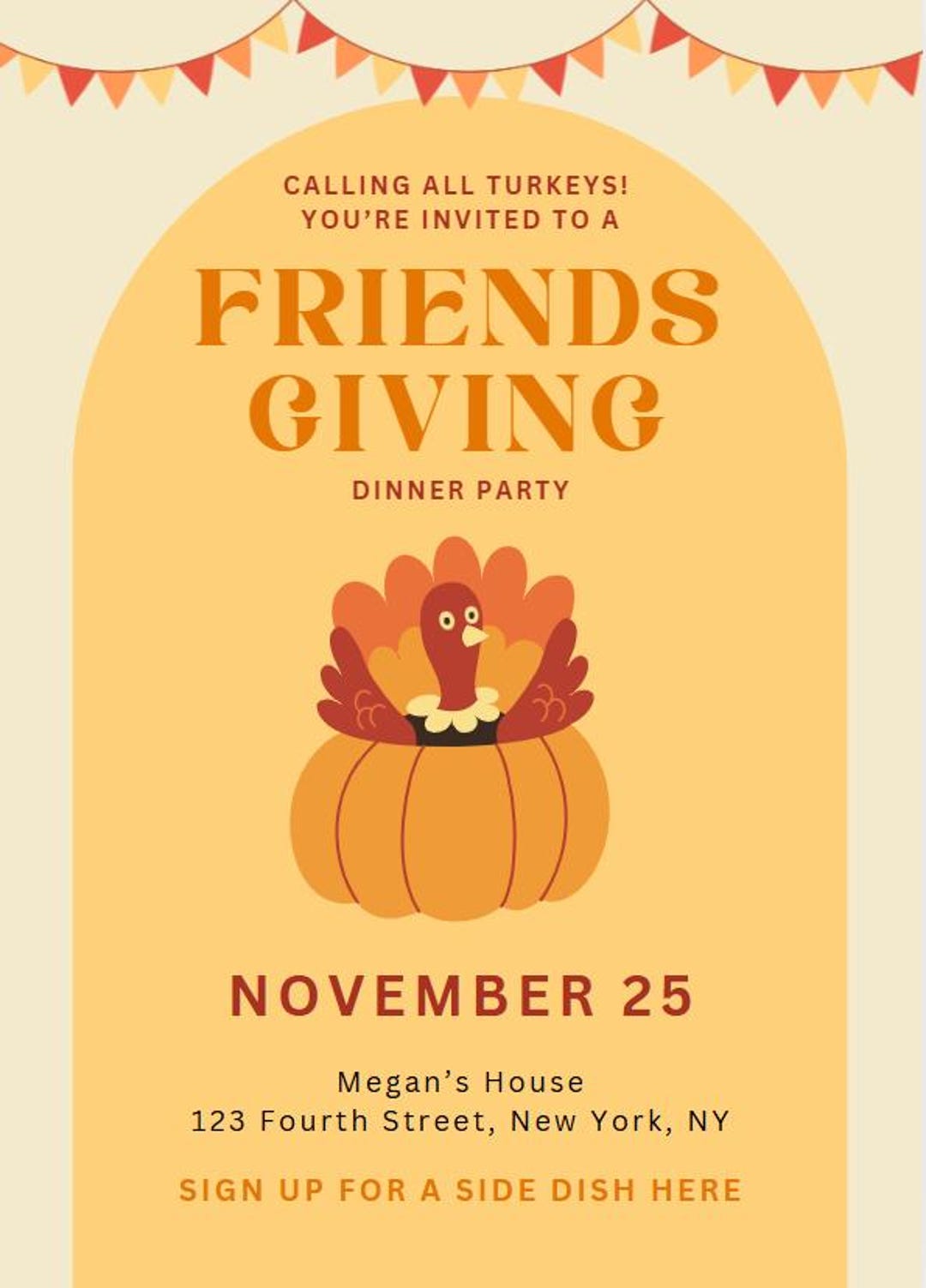 Friendsgiving Digital Invitation, Editable Template - Etsy