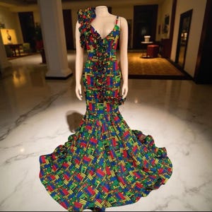 Ankara Formal Dress, African Print Prom Dress, Ankara Prom Dress, African Wedding Guest Dress, Ankara Evening Dress, Gala Night Party Dress