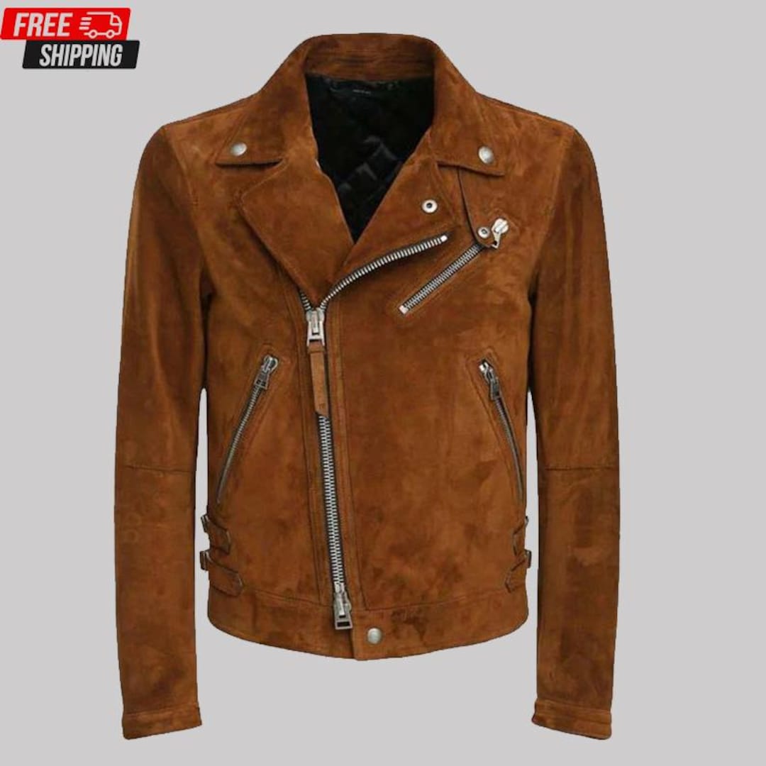 ブラウン 本革スエードジャケット ヴィンテージ EXPRESSO フランス製 ユーロ スエードレザー トラッカー