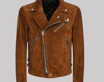 ブラウン 本革スエードジャケット レザーカラーポイントスエードジャケット | ファッション通販サイト NUGU