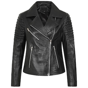 Women's Leather Jacket-Handmade Women's Real Leather Biker Jacket