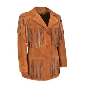 Women Suede Fringe Leather Jacket Western Style Fringe Jacket Best Gift For Her