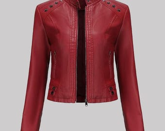 Women’s Leather Jacket – Real Leather Moto Jackets for Women | Slim Fit Biker Style Coat