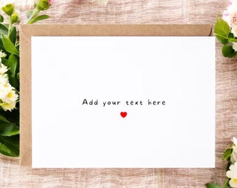 Personalized Greeting Card | Custom Quote Card | Song Lyric Card | Fully Customizable Card | Custom Message Card | Unique Text Card