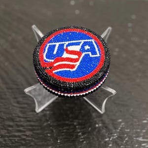 Handmade Rhinestone Hockey Puck – Custom Team Gift