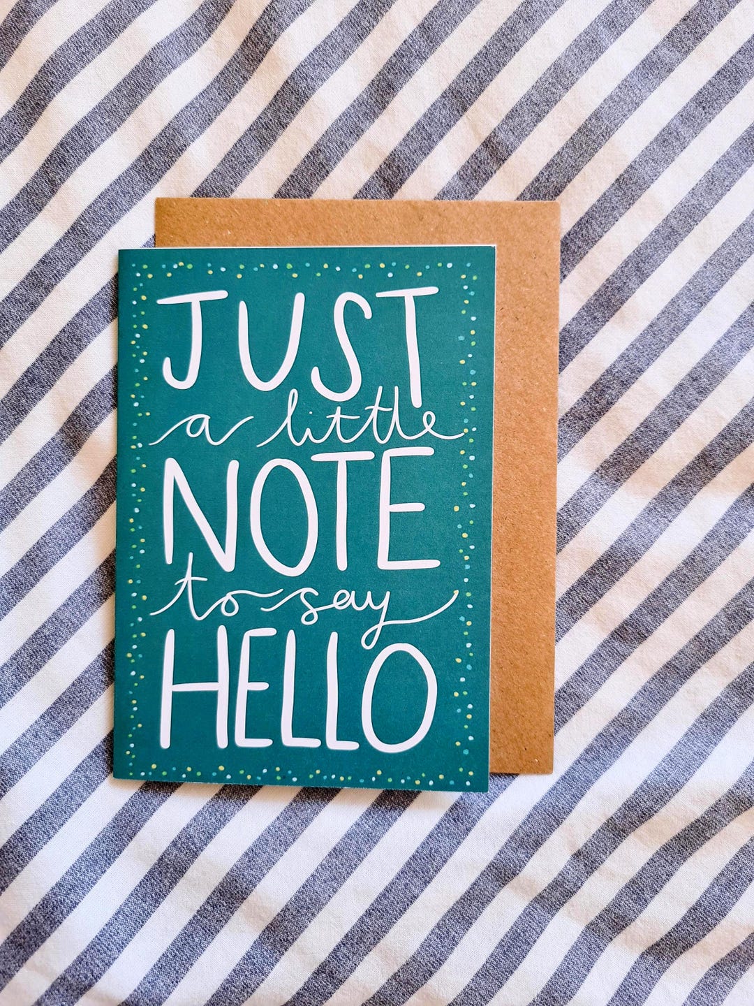 Good Hello Notes Just A Little Note to Say Hello Greetings Card, Blank Inside - Etsy UK