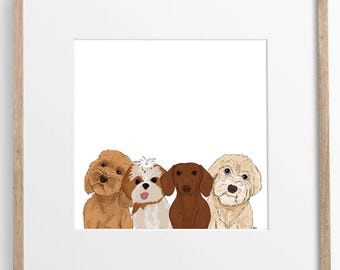 Custom Pet Illustration, Digital Commissioned Pet Portrait, Hand-Drawn Custom Pet Drawing