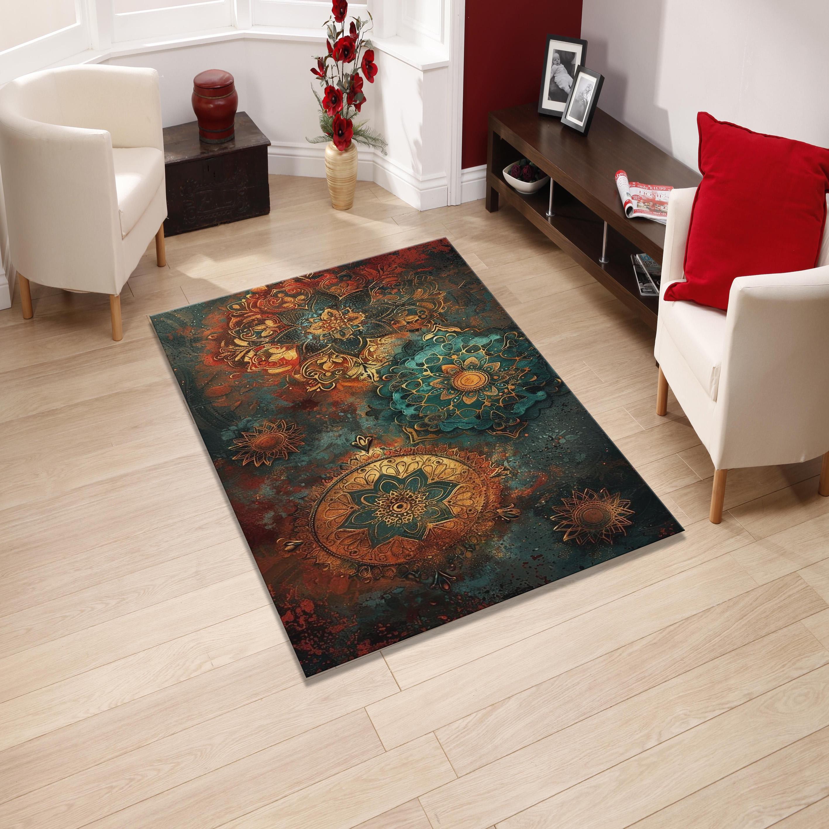 Mystic Aesthetic Rug, Boho Rugs, Housewarming Gift, Multicolored Rug ...