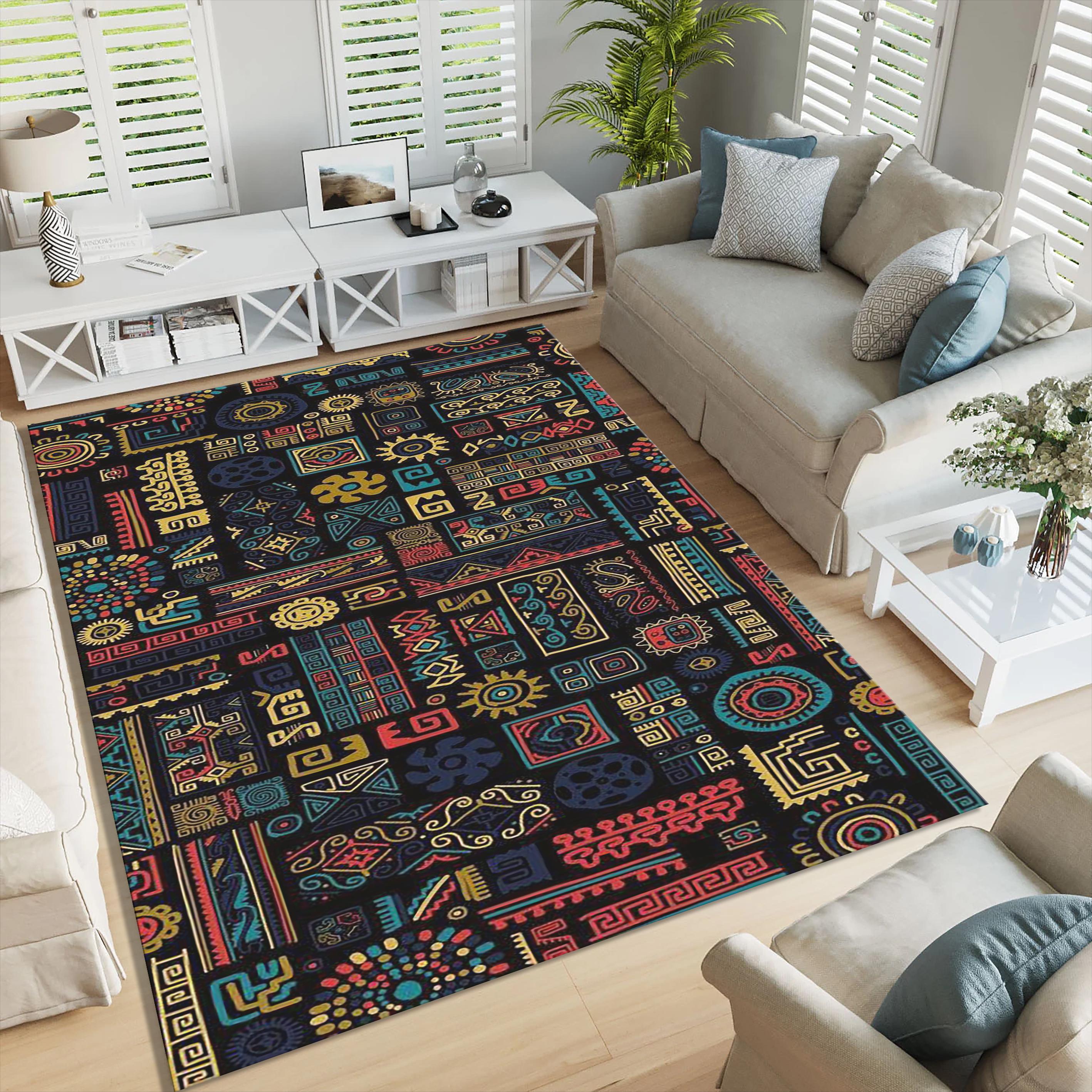 African Tribal Area Rug | Savannah Ethnic Living Room Carpet