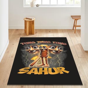 Tung Tung Sahur Rug, Funny Ramadan Character, Funny Memes Rug,  Italian Brainrot Rug, Dank Memes Carpet, Internet Culture Decor, Area Rug