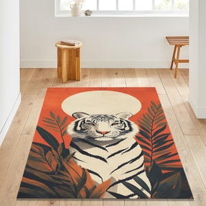 Tiger Rug, Living Room Carpets, Non-slip Rugs, Area Rug,Tibetian Tiger Rug,Exquisite Bengal Tiger Printed Rug, Persian Carpet, Gift for Home