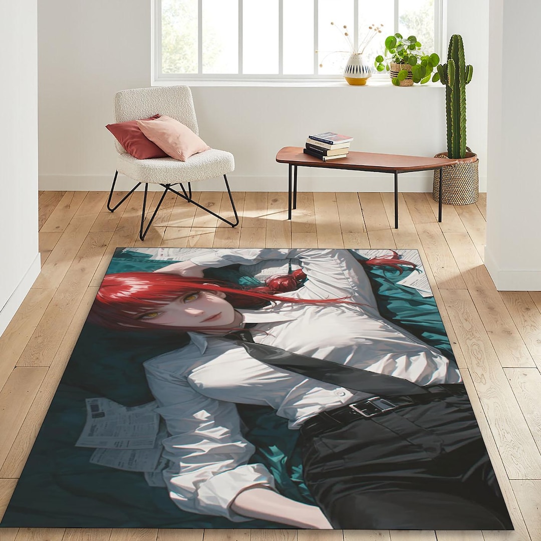 Chainsaw Man Rug,makima Custom Design Carpet,anime Girl Rug,crazy Waifu ...