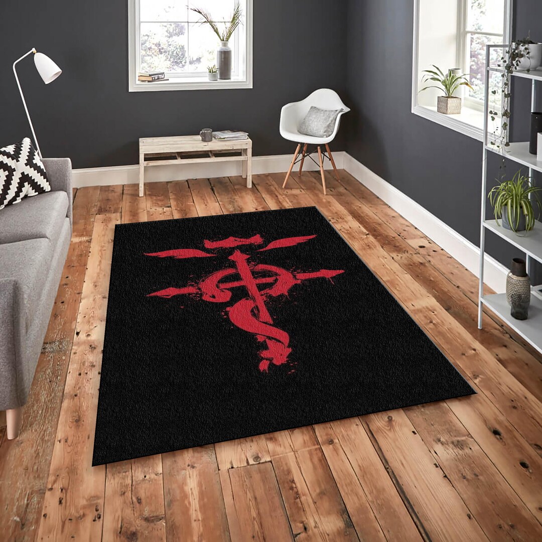 Full Metal Alchemist Rug, Game Room Decor, Custom Rug, Anime Rug ...