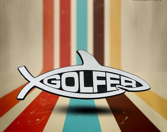 Golfer plastic auto-embleem haai