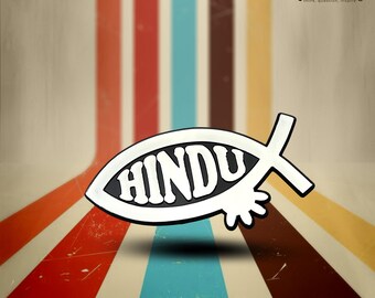 Hindoe vis plastic parodie auto-embleem