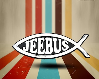 Jeebus Fish Plastic Jesus Parody Auto Emblem