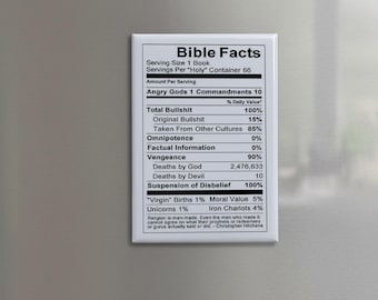 Bible Facts Parody Funny Fridge Magnet – Skeptic Humor Gift