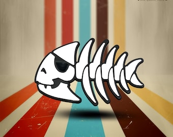 Jolly Pirate Fish Plastic Auto Emblem