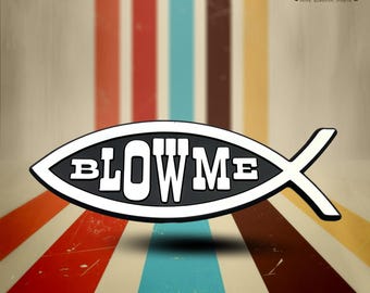 Blow Me Fish plastic auto-embleem