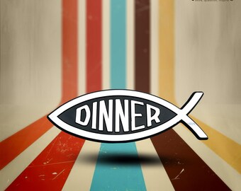 Diner vis plastic parodie auto-embleem