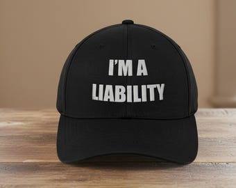 I'm a Liability-hoed, grappige geborduurde pet, sarcastische humor papa-hoed, unisex verstelbare baseballpet, memecadeau