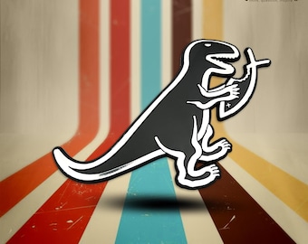 T-Rex Eating Christian Fish Plastic Parody Auto Emblem
