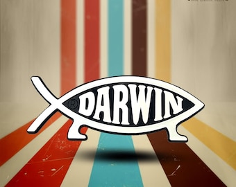 Darwin Fish Plastic Parody Auto Emblem