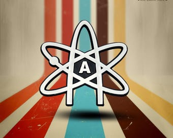 Atheist Atom Plastic Parody Auto-embleem
