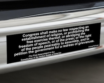 First Amendment Full Text Bumper Sticker 11 x 3