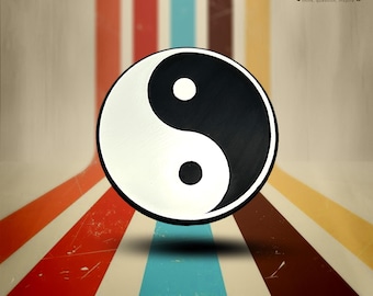 Plastic Yin Yang-embleem [2,5 inch]