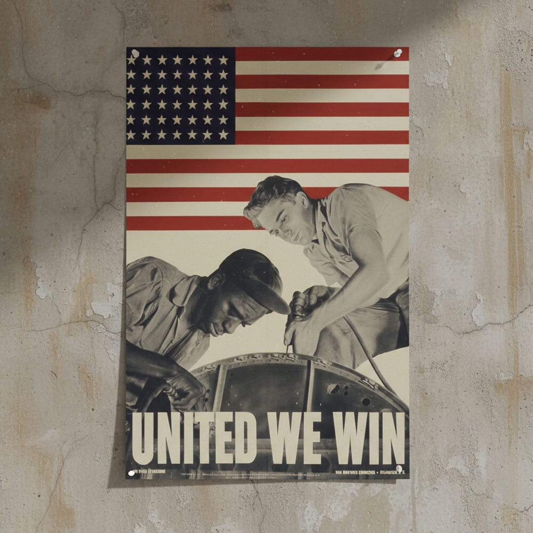 WWII Unity Poster – Racial Harmony Propaganda - Etsy