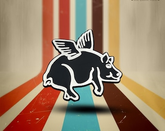 Flying Pig Plastic Parody Auto Emblem