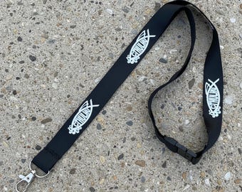 Cthulhu Fish Lanyard Black 18 Inch Badge Holder