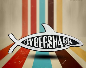 Cyber Shark Plastic Auto Emblem