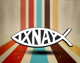 IXNAY Atheist Fish Plastic Parodie Auto-embleem