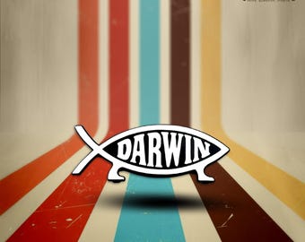 Darwin Fish Plastic Parody Auto Emblem