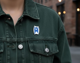 Happy Humanist Pin – Blue Enamel Lapel Pin