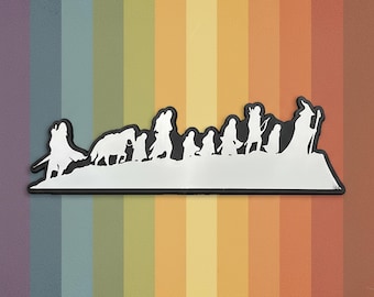 Fantasy Fellowship Silhouette Badge Plastic Auto Emblem [8" by 2.5"]