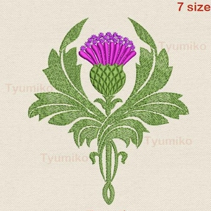 Thistle embroidery design, Wild flower embroidery design Thistle art nouveau embroidery Scottish flower symbol Celtic floral emblem. 7 sizes