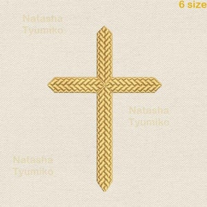 Mini Cross braid embroidery design, religious cross embroidery pattern, cross machine embroidery, small religion cross embroidery. 6 sizes