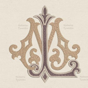 Diseño de bordado de monogramas dobles L M iniciales, diseño de bordado entrelazado de 2 letras M y L combinación LM patrón de bordado de letras ML